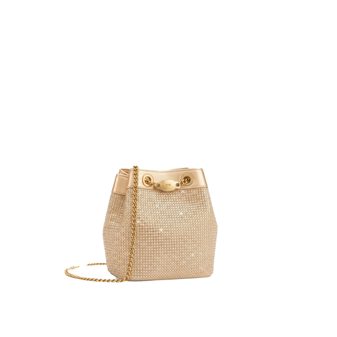 JW PEI Yara Artificial Crystal Bucket Bag - Champagne
