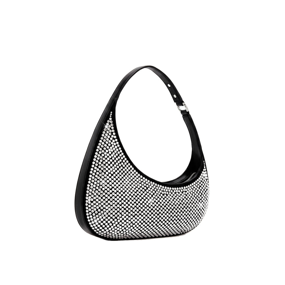 JW PEI Harlee Artificial Crystal Shoulder Bag - Black