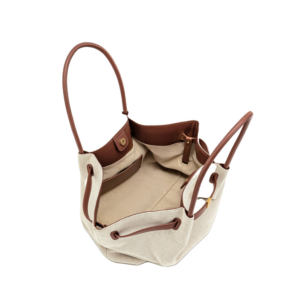 JW PEI Hana Large Tote Bag - Brown Canvas