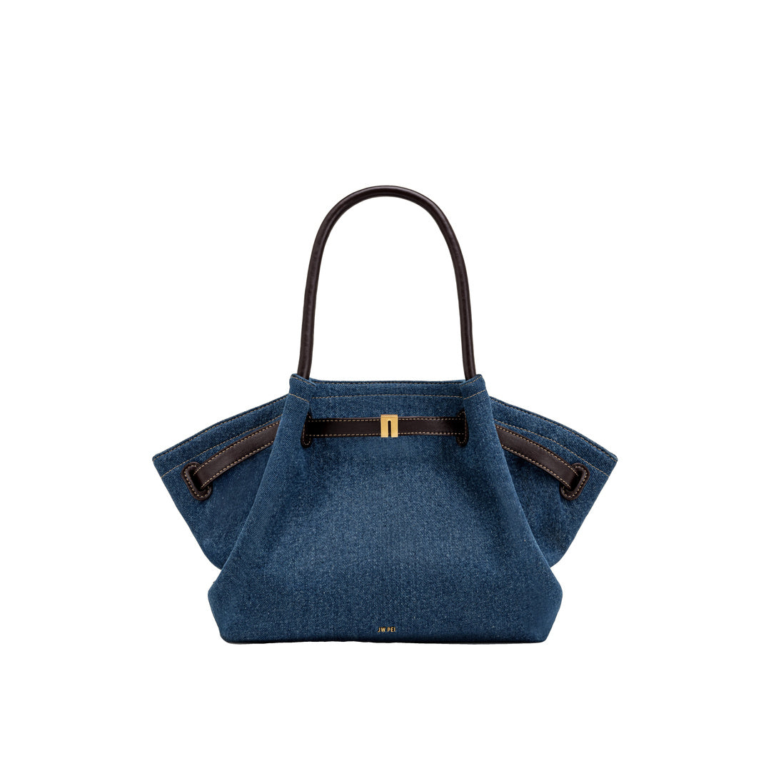 JW PEI Hana Medium Denim Tote Bag - Blue Denim
