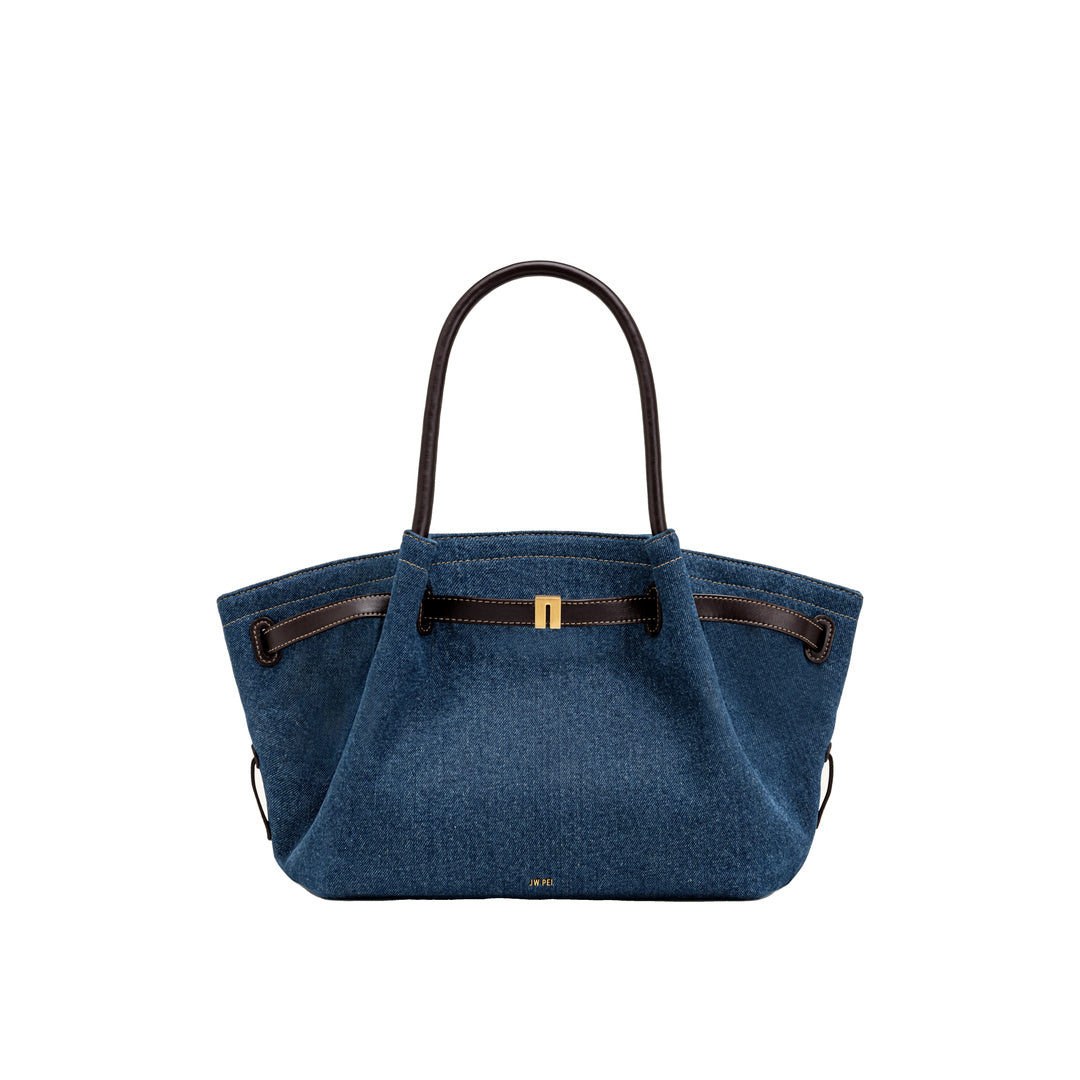 JW PEI Hana Medium Denim Tote Bag - Blue Denim