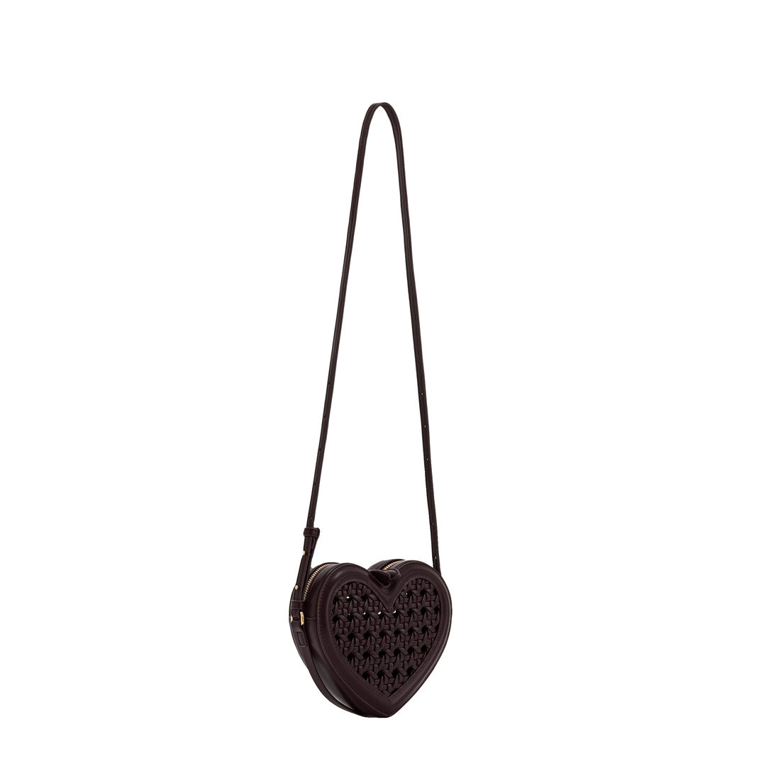 JW PEI Arlene Openwork Woven Heart Shape Crossbody Bag - Vintage Red
