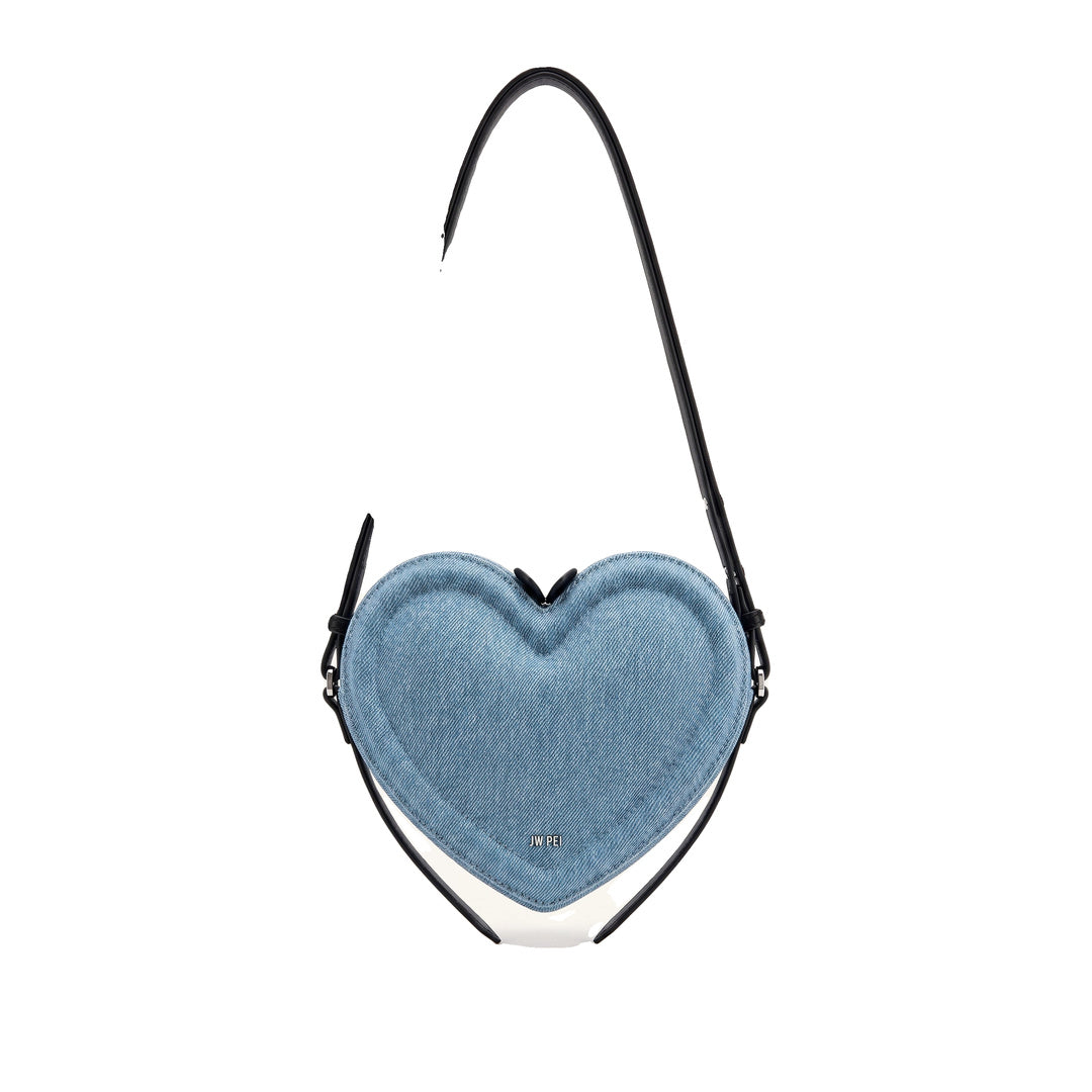 JW PEI Arlene Heart Shaped Crossbody Bag - Light Blue Denim