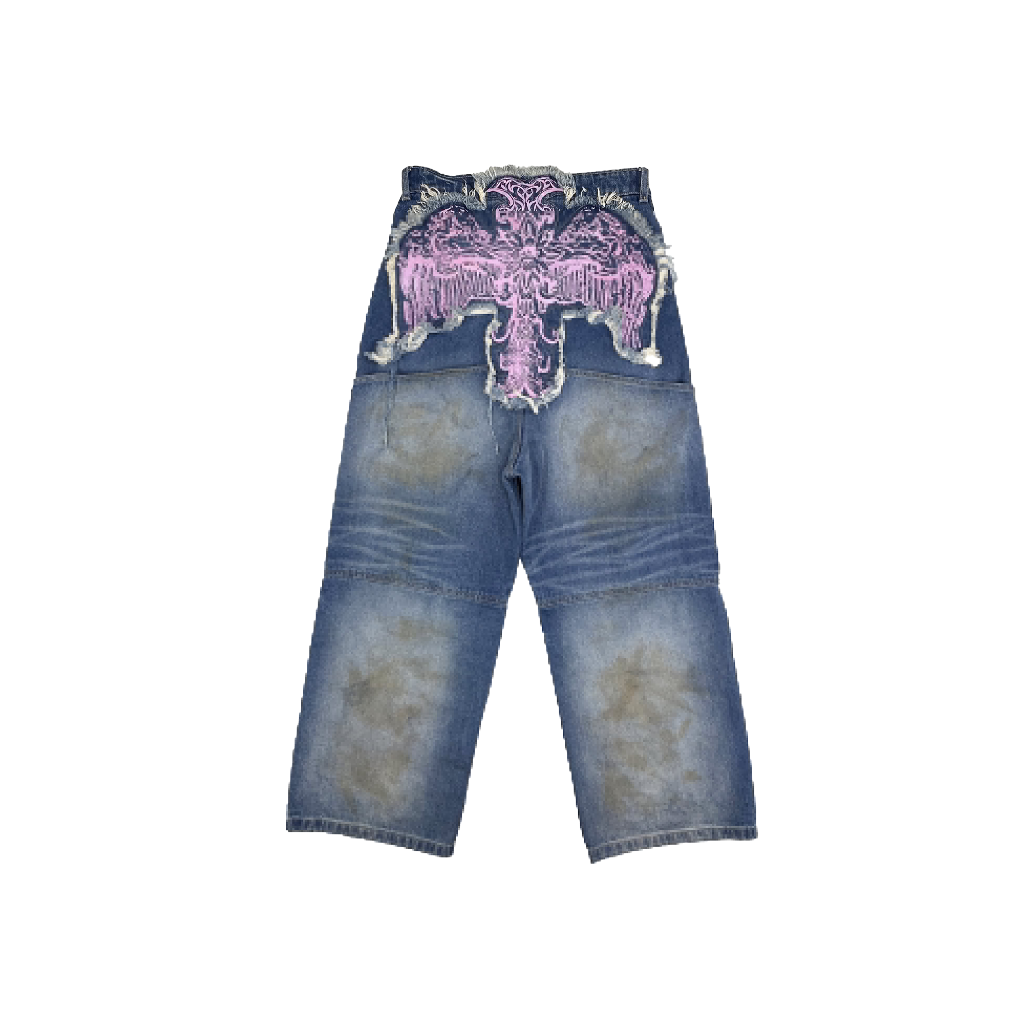 Denim Baggy Crotch Jeans Too Baggy In Crotch Punk Side Panel Olive