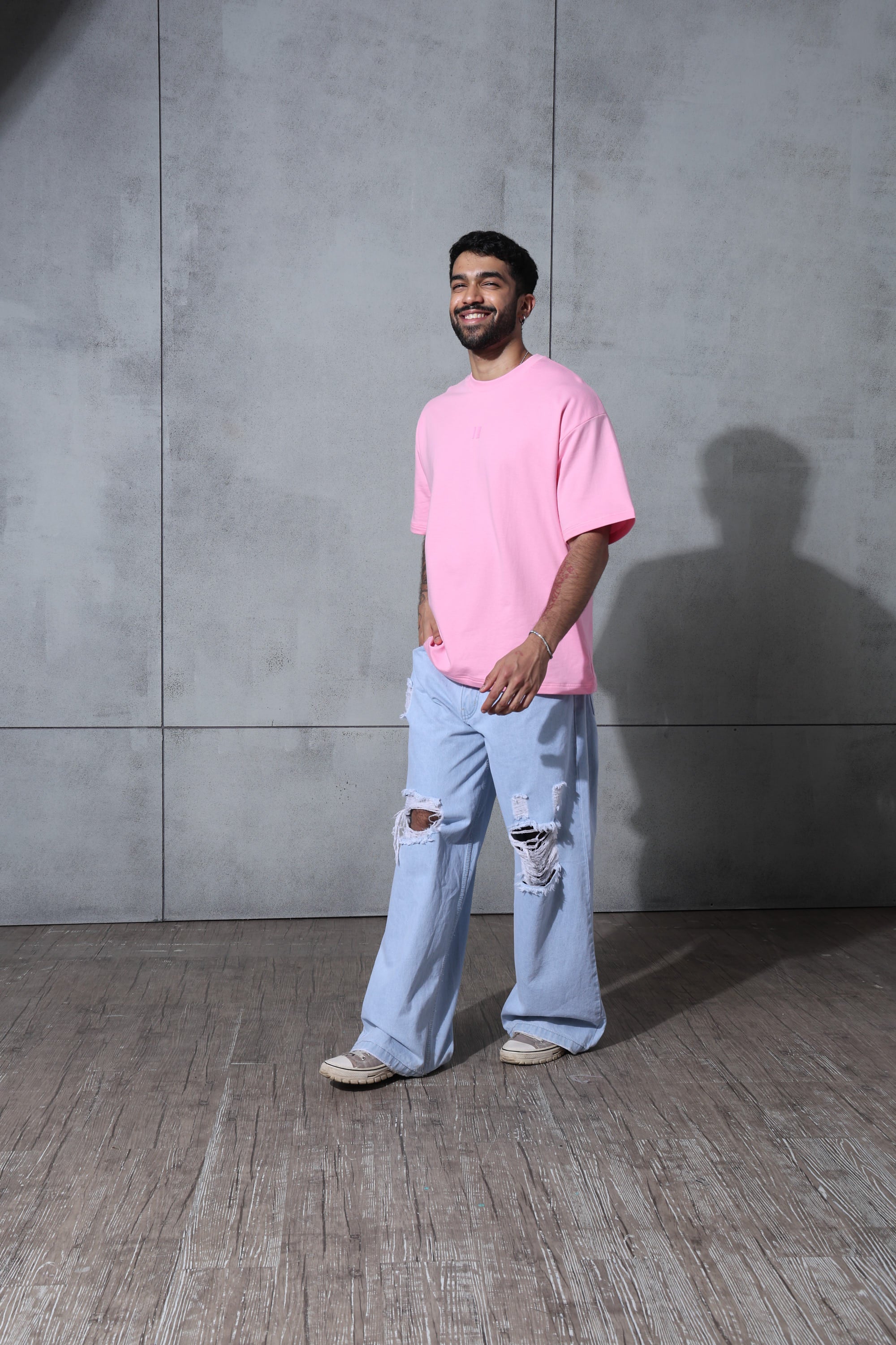 Basic Soft Pink Solid Tshirt