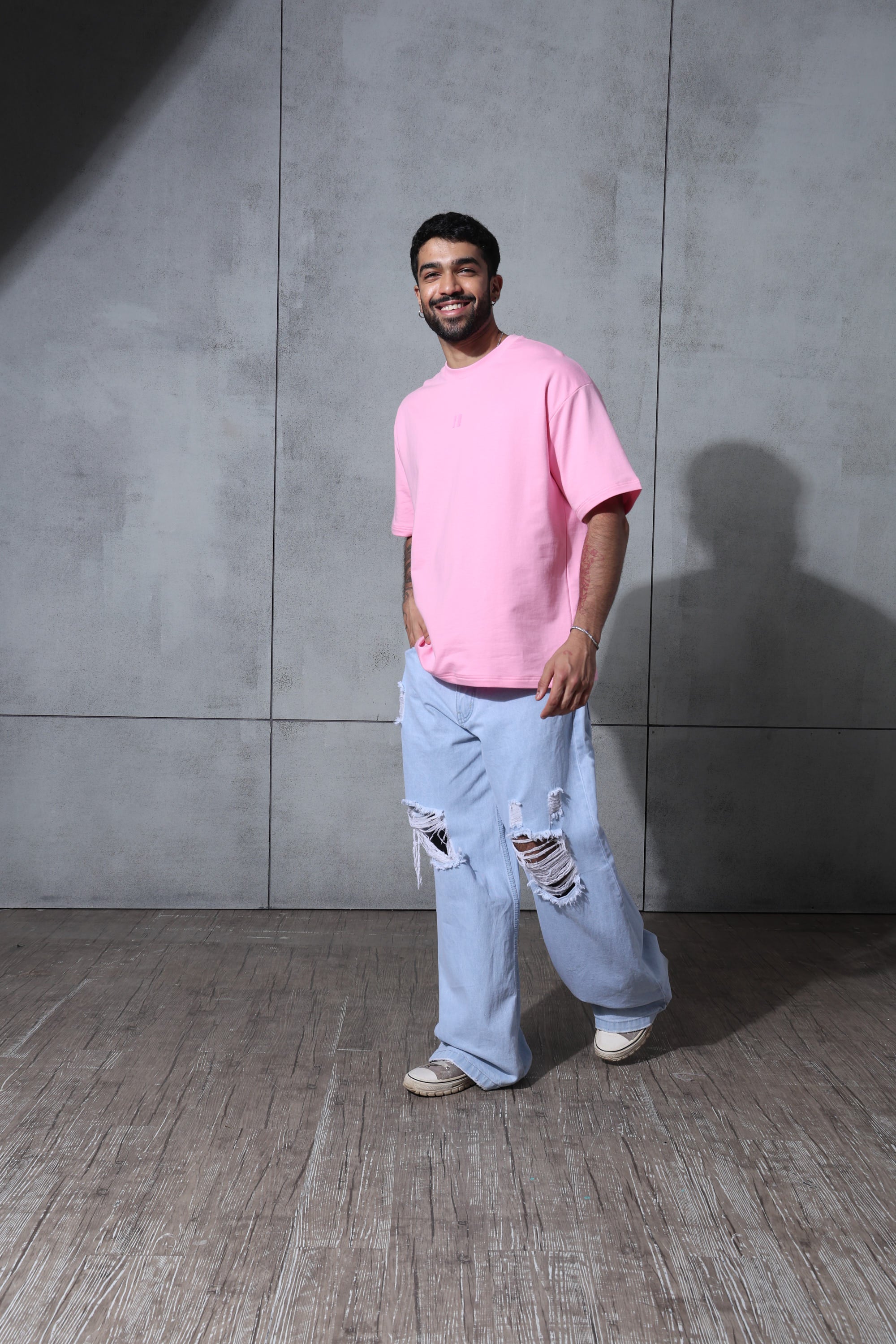 Basic Soft Pink Solid Tshirt