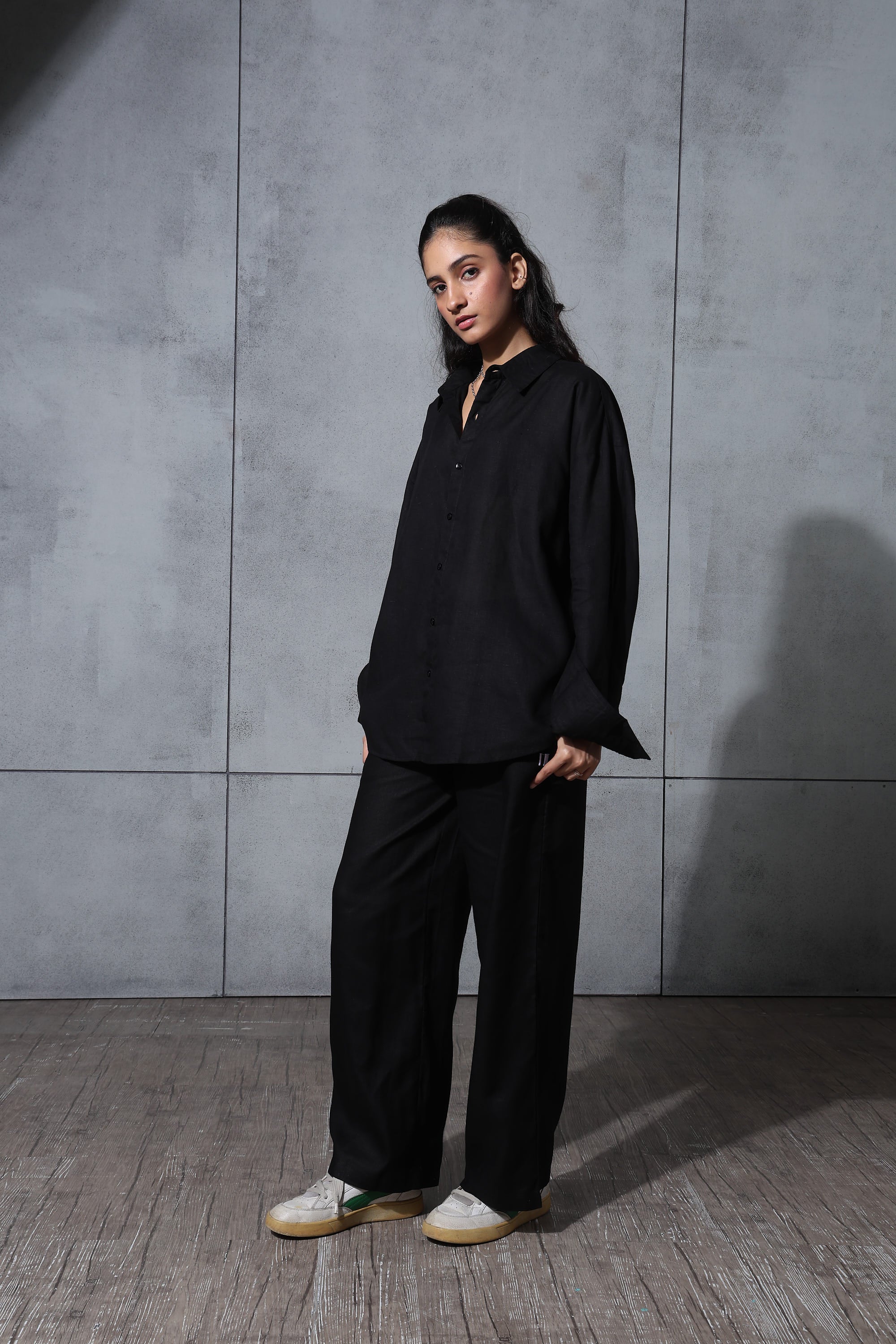 Black Linen Co-Ord Set