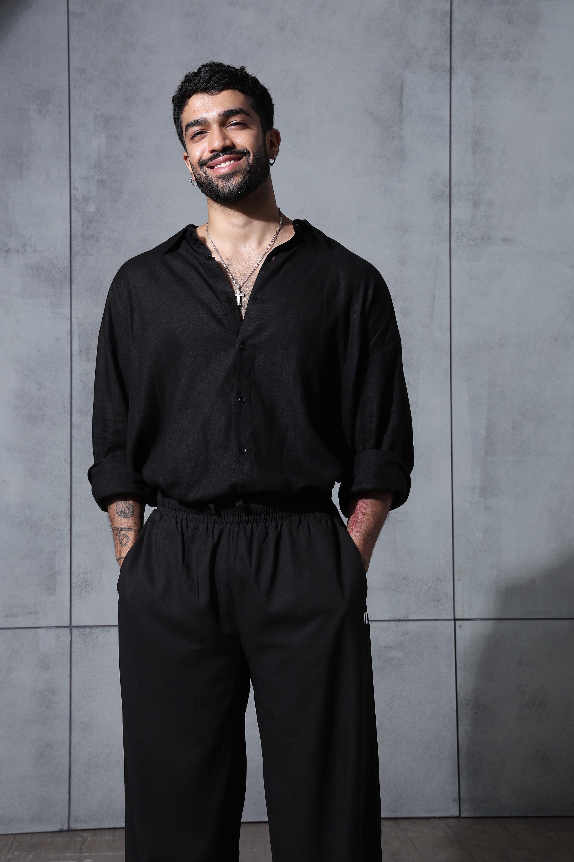Black Linen Co-Ord Set
