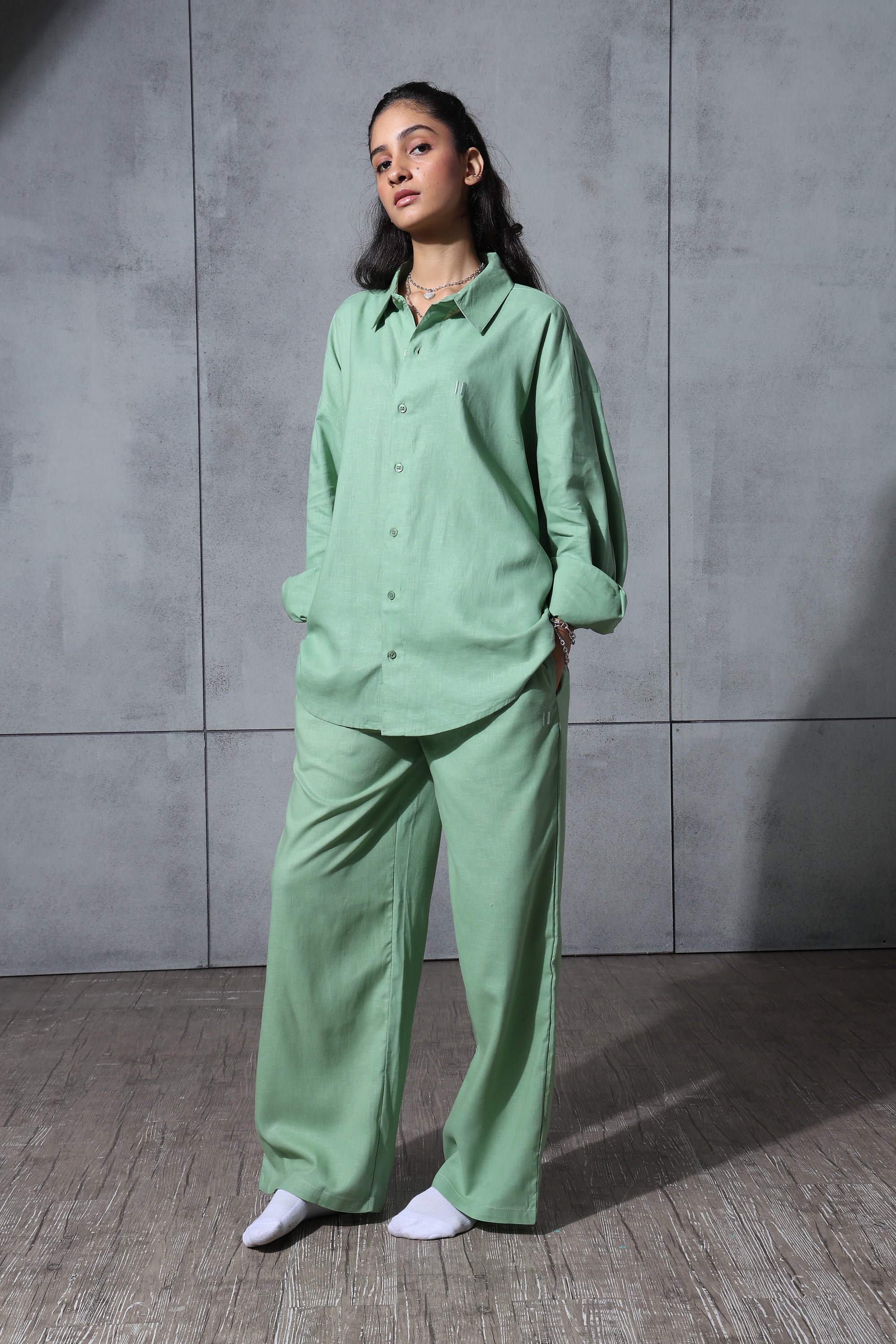 Matcha Mist Linen Co-Ord Set