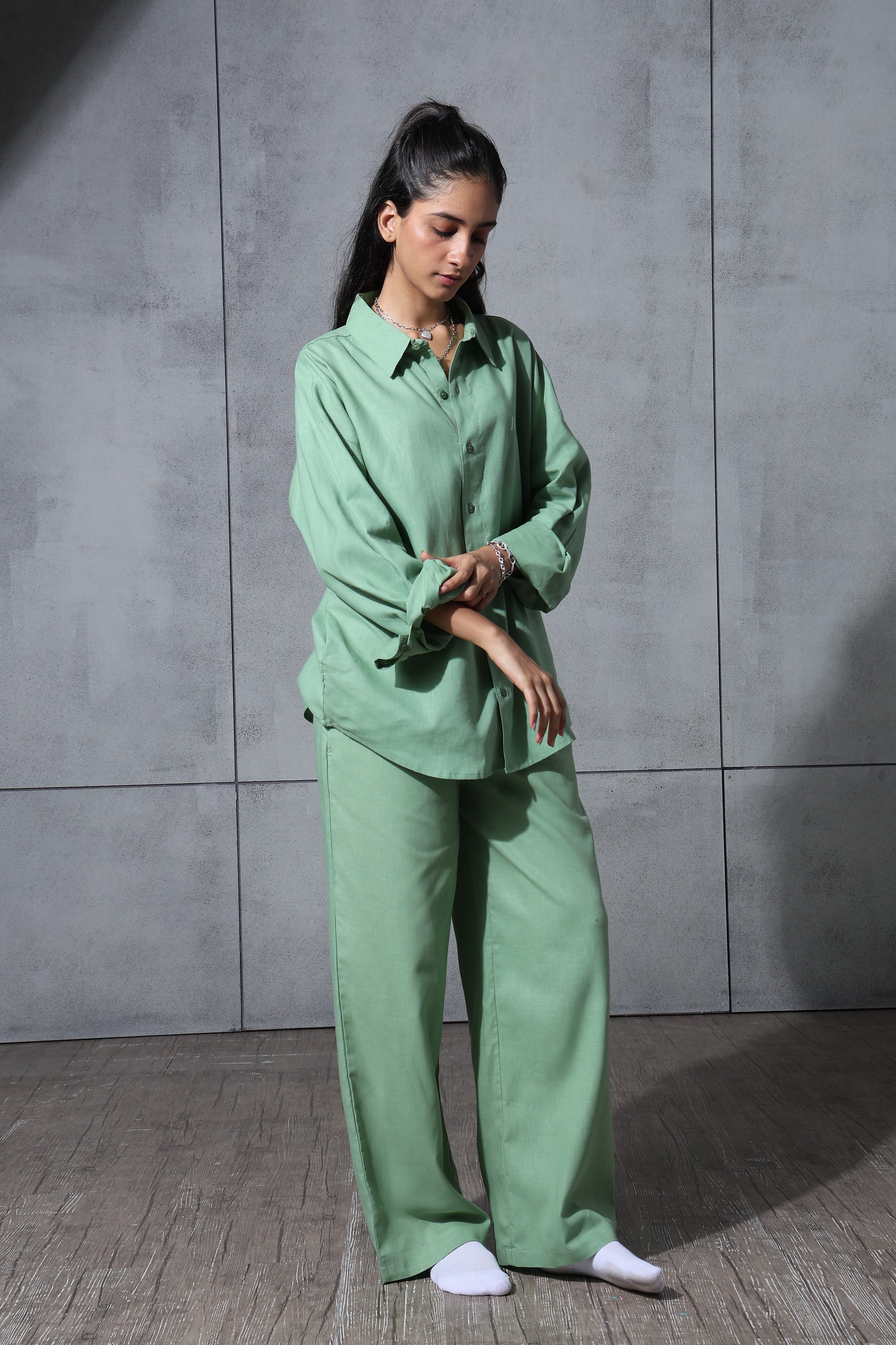 Matcha Mist Linen Co-Ord Set