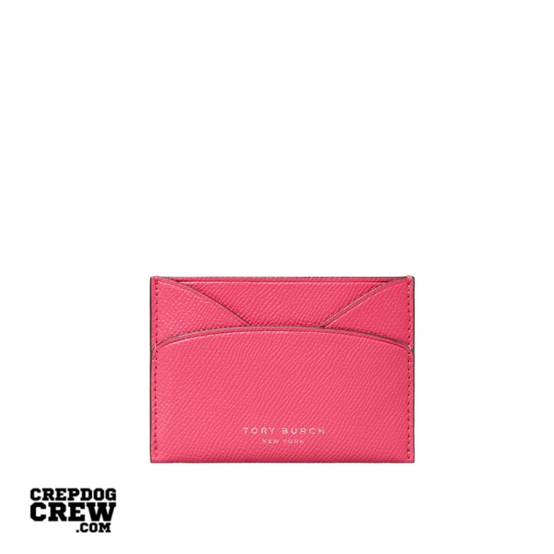 TORY BURCH ROMY FLAT CARD CASE bright pink