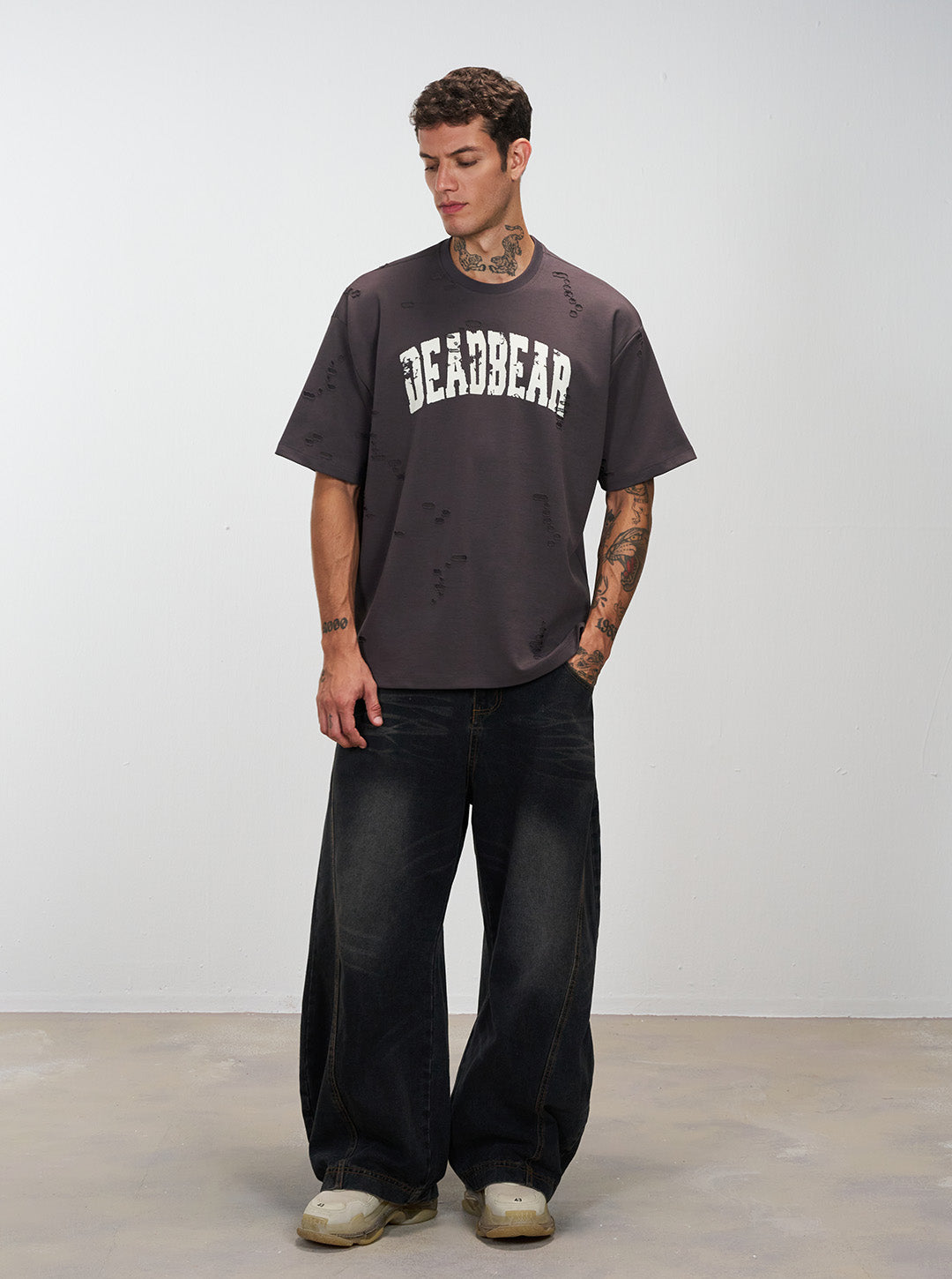 Distressed Ash Grey Tee