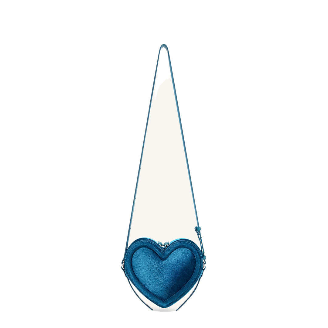 JW PEI Arlene Velvet Heart Shaped Bag - Blue