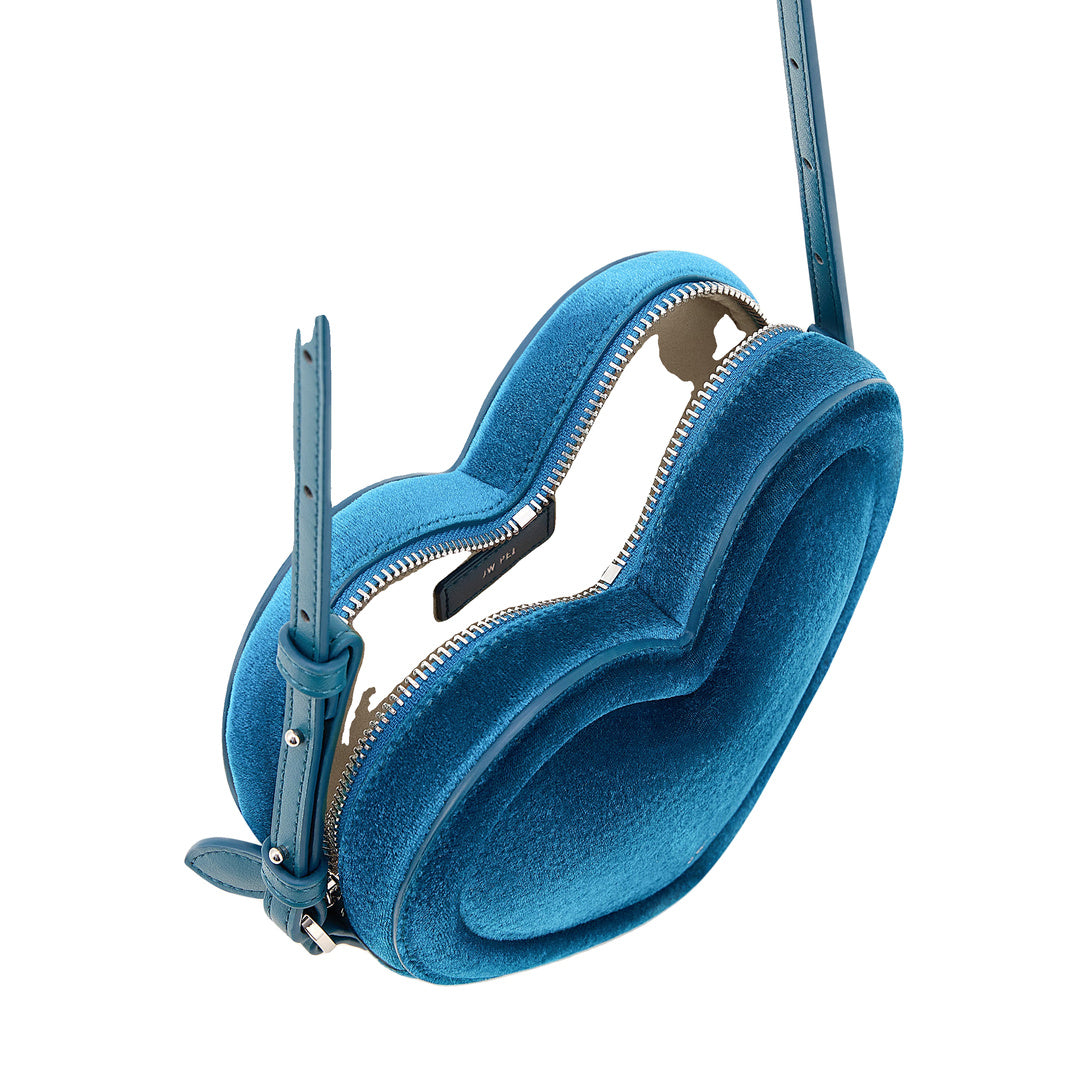 JW PEI Arlene Velvet Heart Shaped Bag - Blue