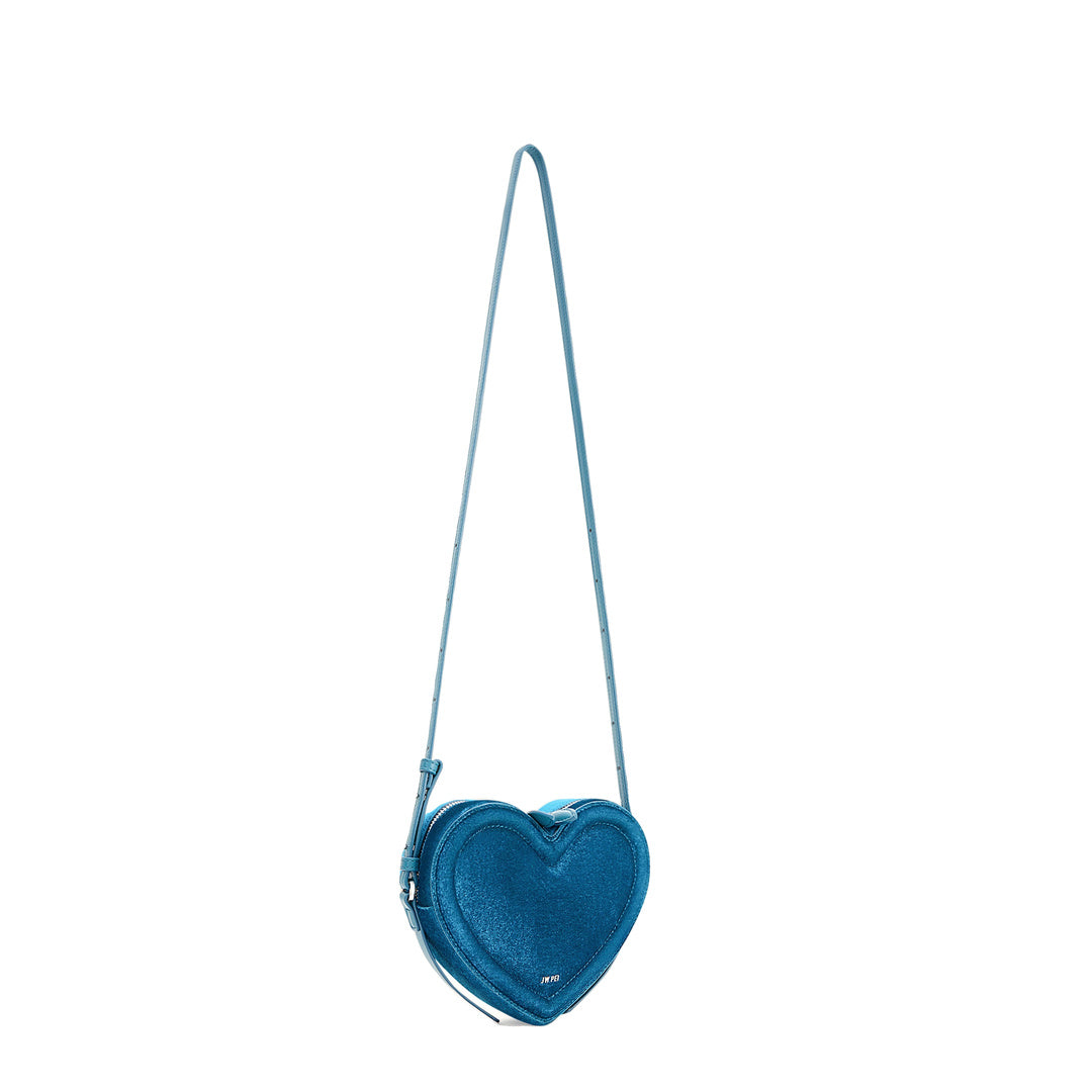 JW PEI Arlene Velvet Heart Shaped Bag - Blue