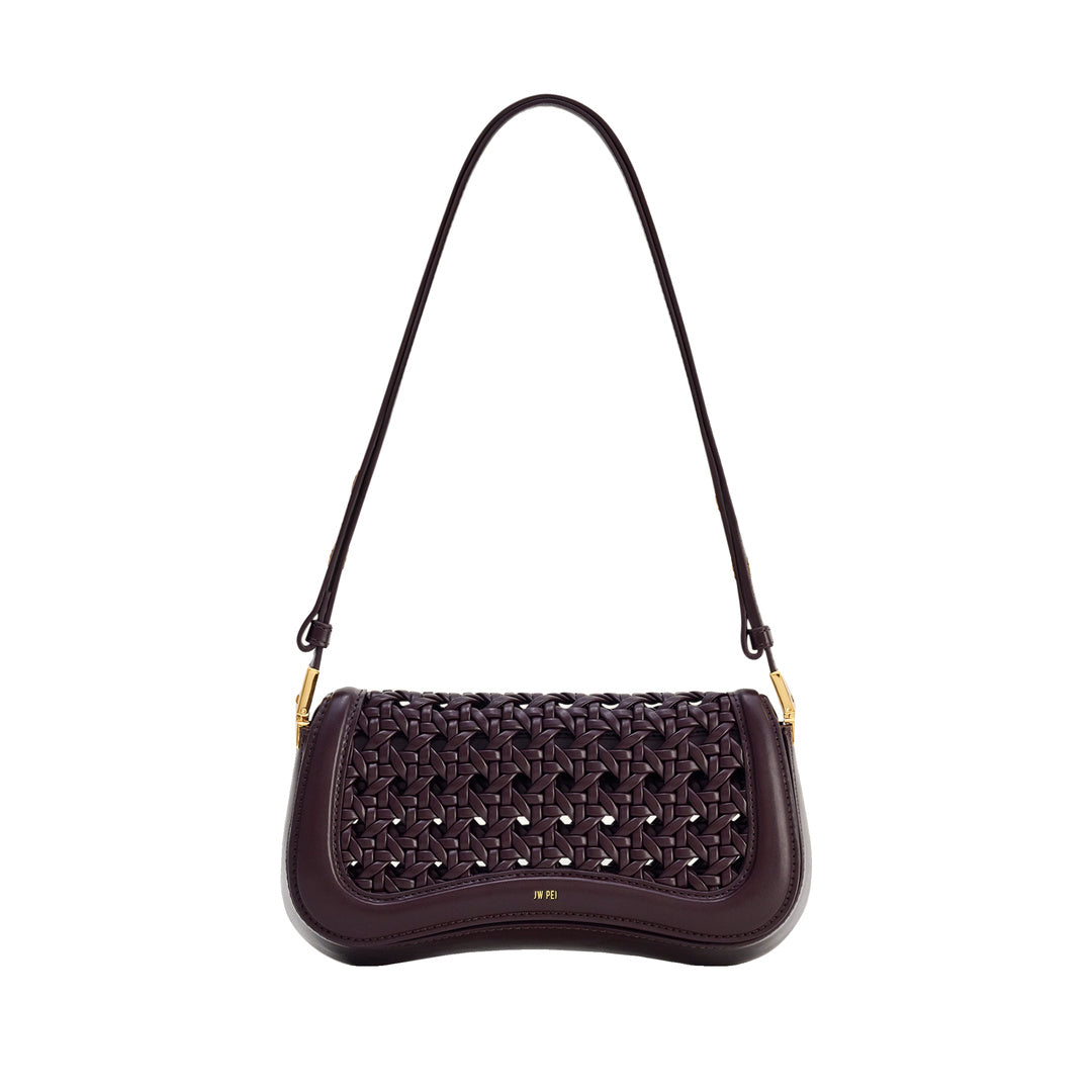 JW PEI Joy Woven Shoulder Bag - Dark Red