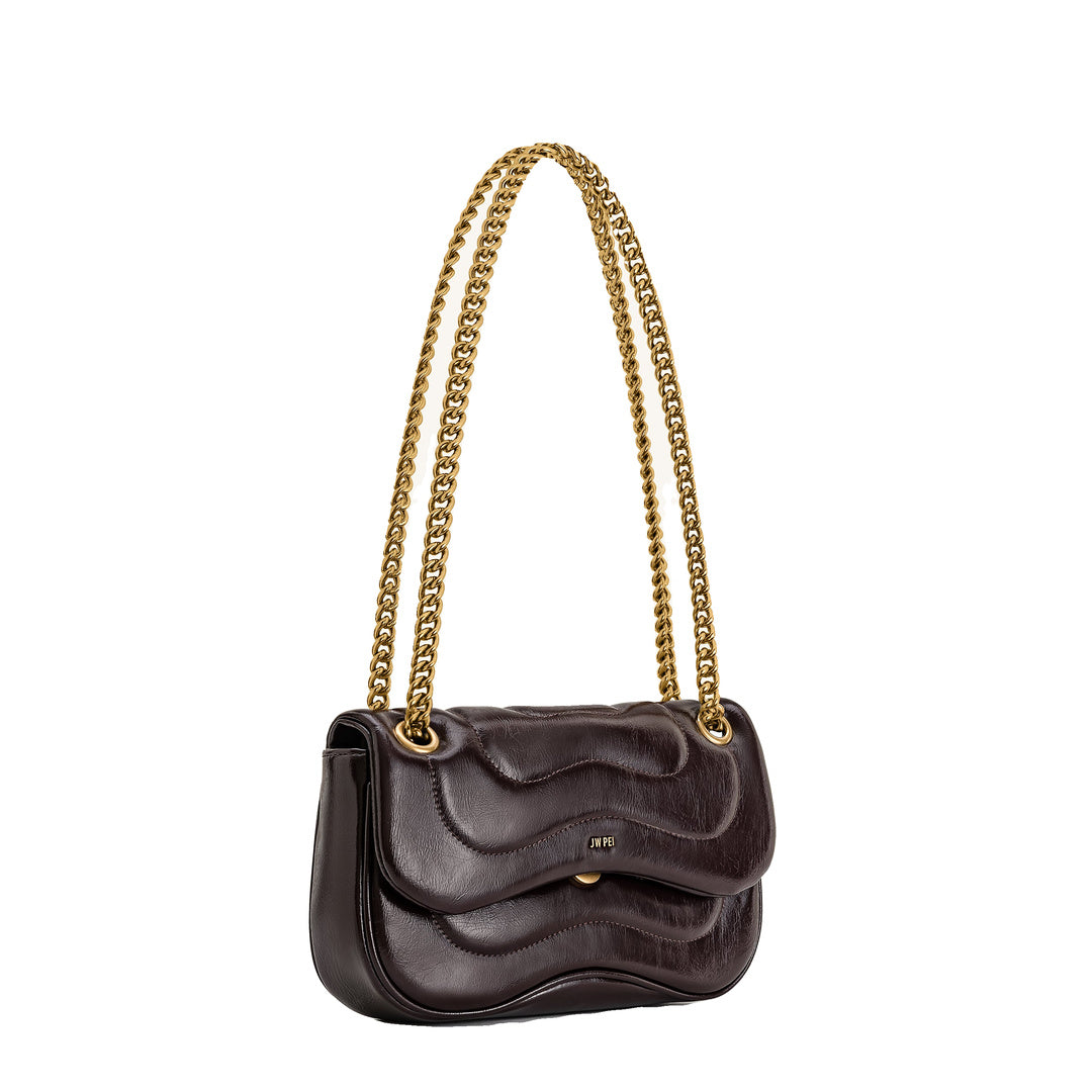 JW PEI Tina Quilted Chain Crossbody - Deep Claret Brown