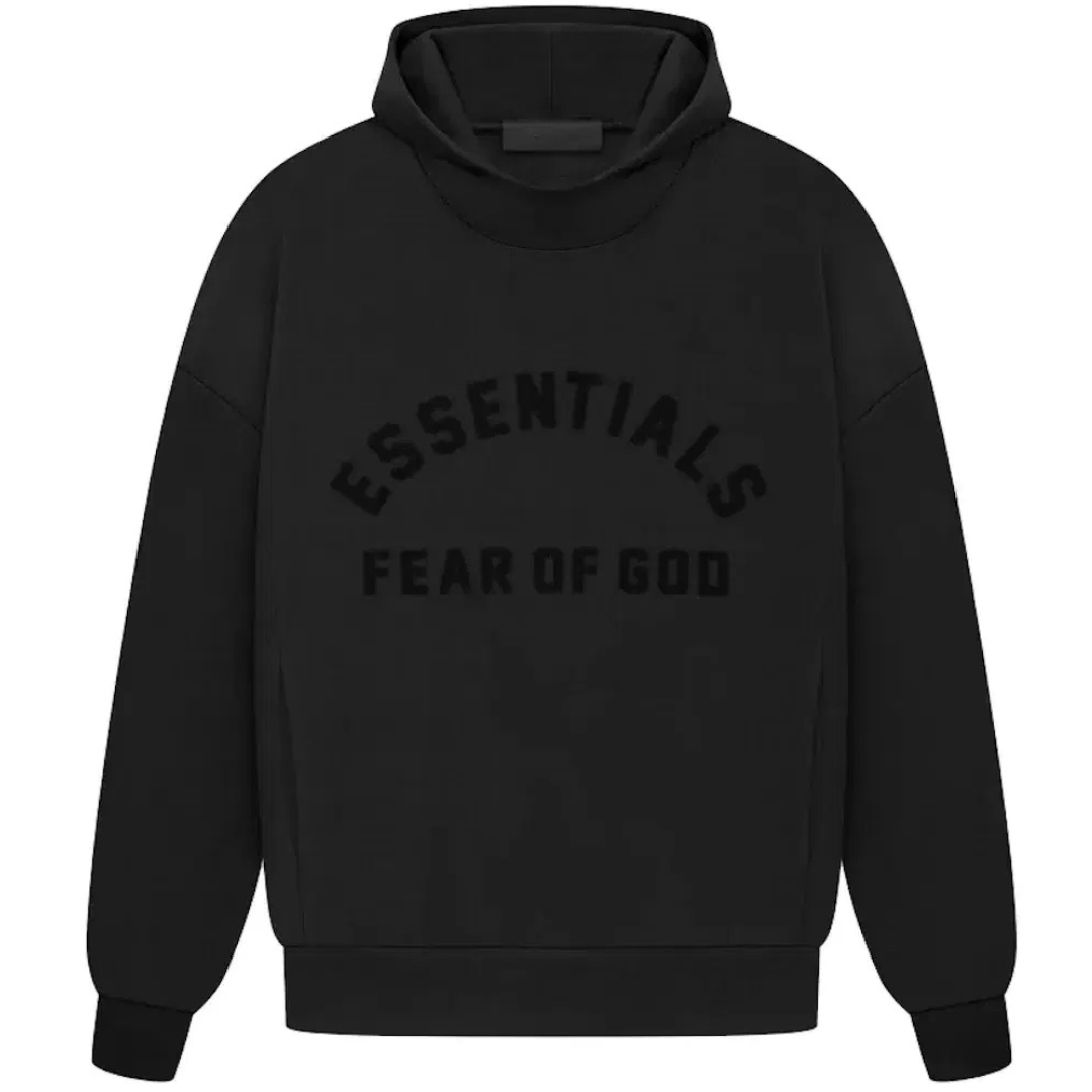 Fear of God ESSENTIALS HOODIE ARCH LOGO JET BLACK
