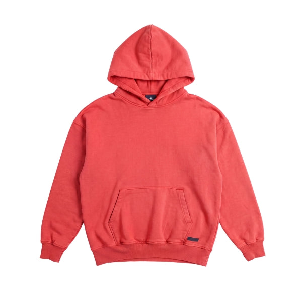 OVERDYED HEAVY WEIGHT HOODIE (BRIGHT SCARLET)