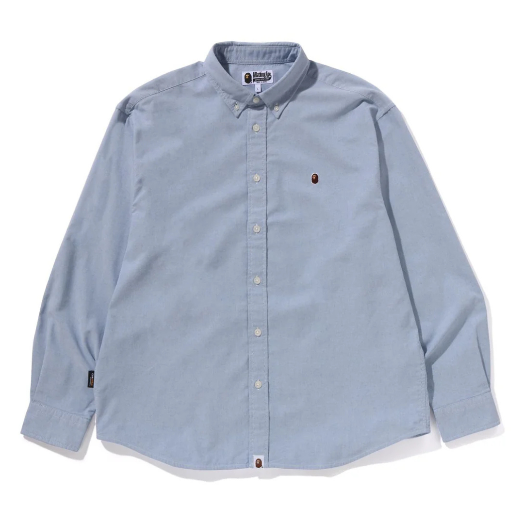 BAPE OXFORD LONG SLEEVE TEE SKY BLUE