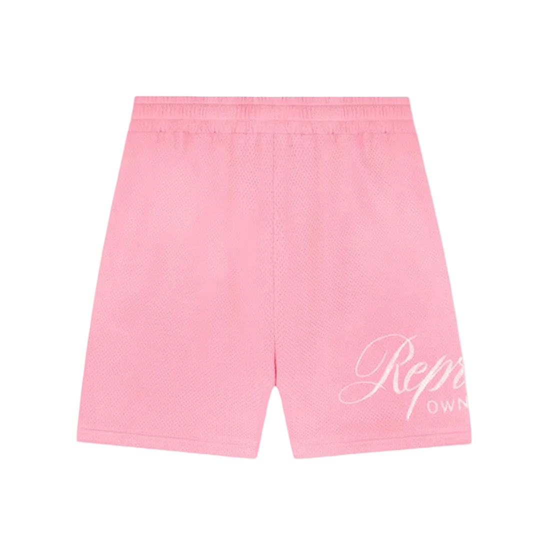 REPRESENT SWEAT SHORTS SCRIPT LOGO PINK