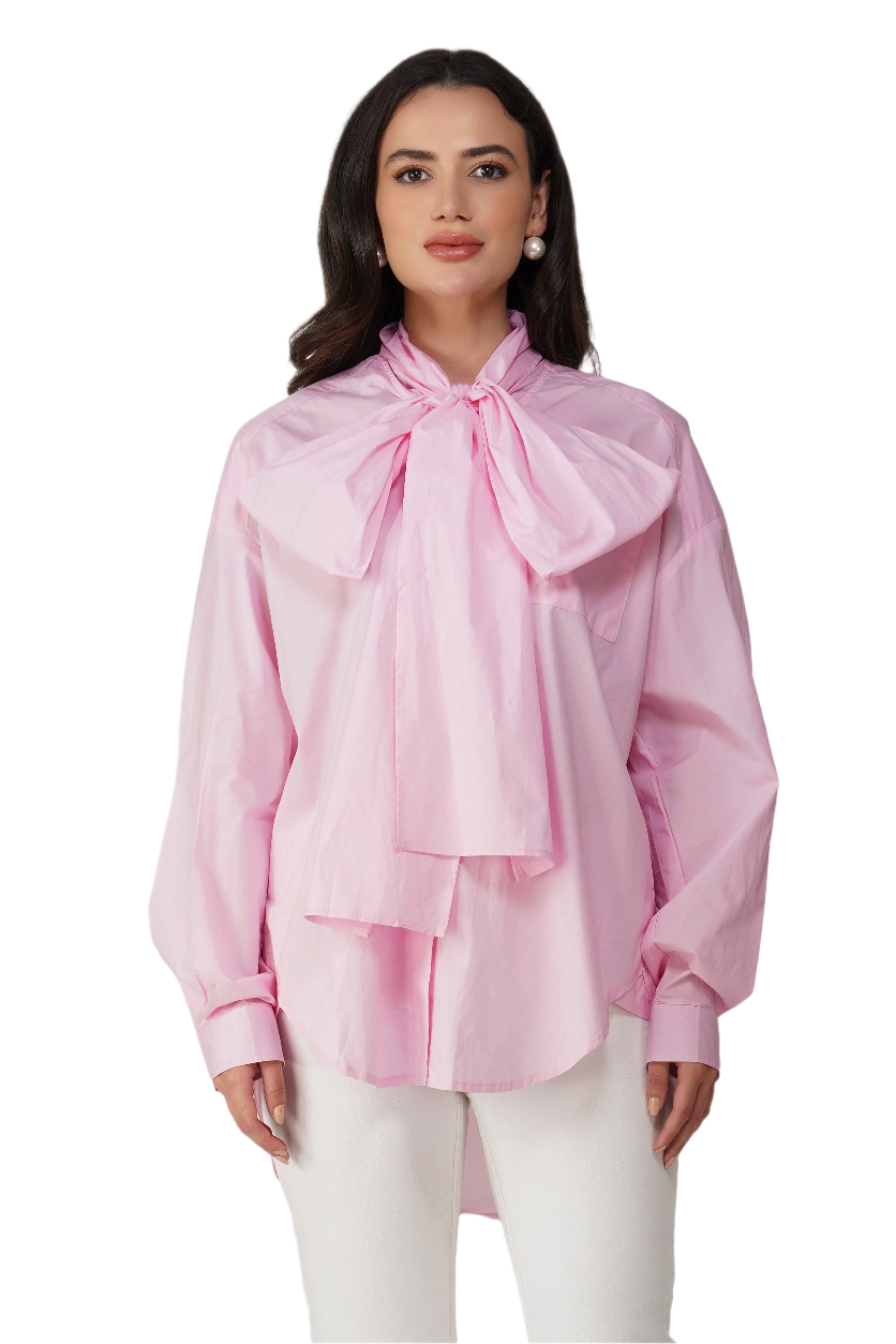 BIG BOW COTTON SHIRT