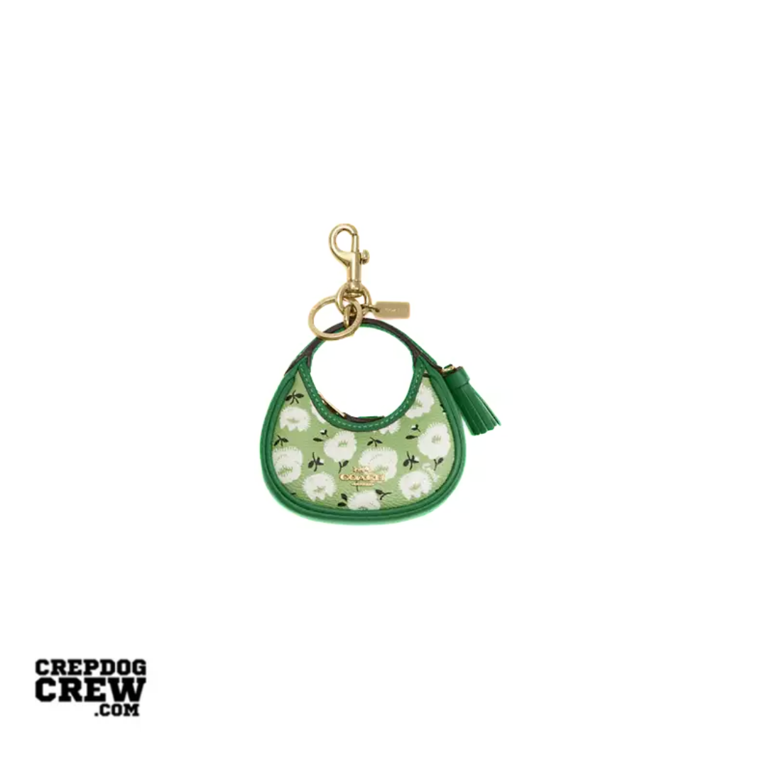 Coach Mini Carmen Bag Charm With Floral Print Gold Kelly Multi