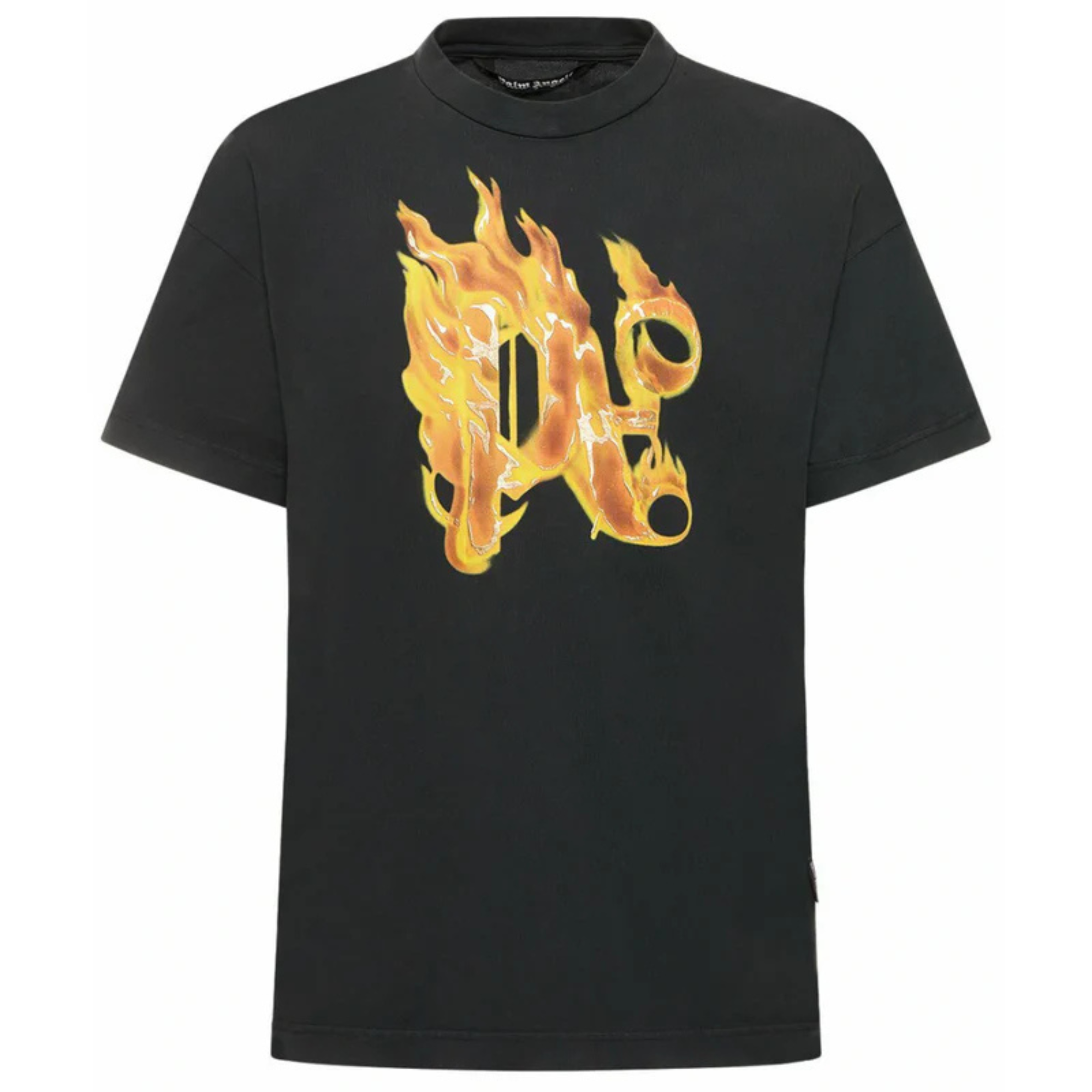 PALM ANGELS - Burning Monogram Cotton T-shirt