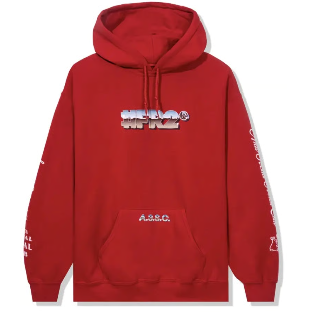 ANTI SOCIAL SOCIAL CLUB FR2 X MAGNETISM HOODIE RED