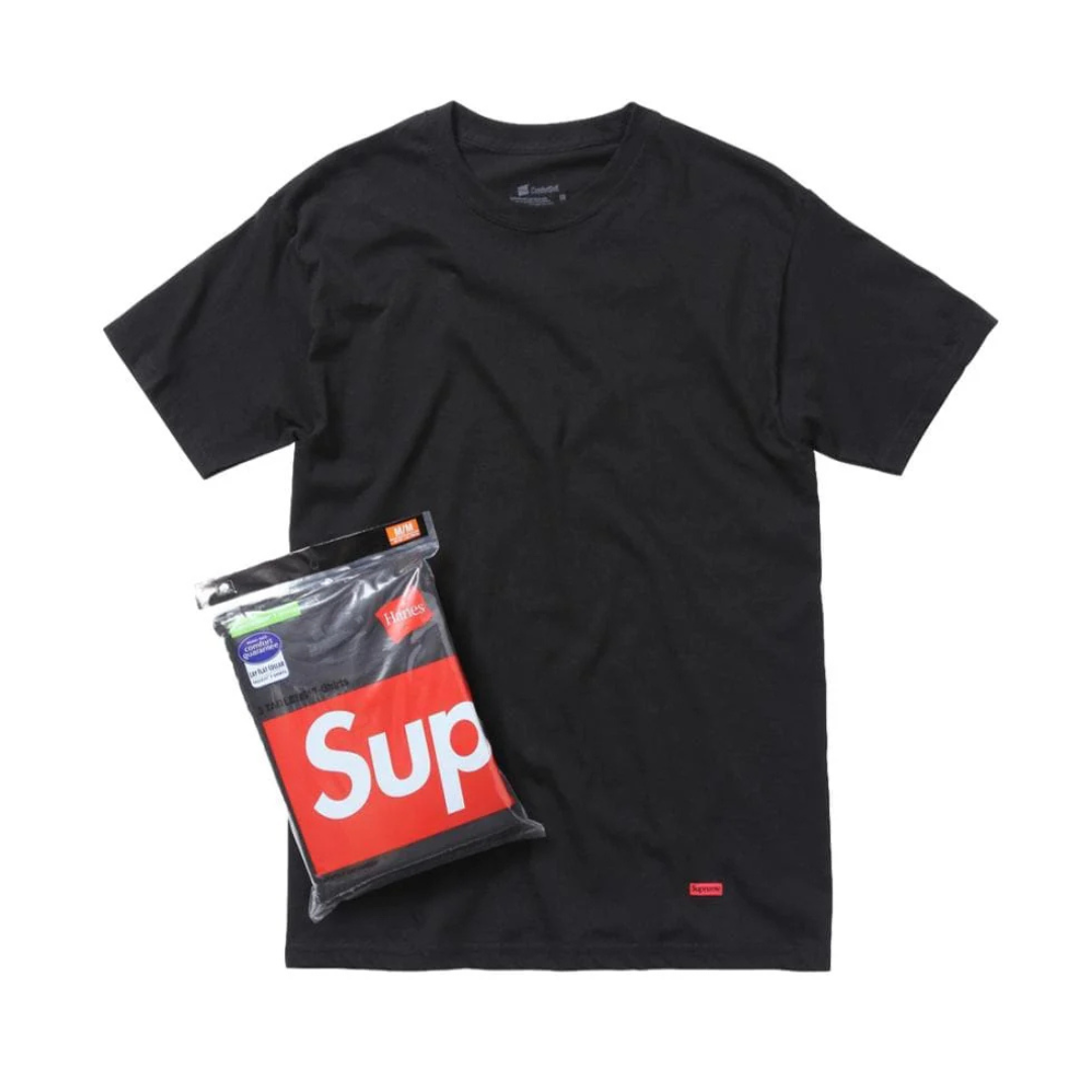 Supreme Hanes Tagless Tees (3 Pack) Black