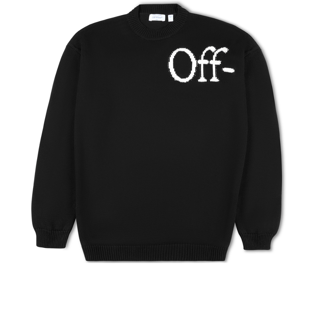 OFF WHITE Bookish Shared Cot Knit Crewneck BLACK