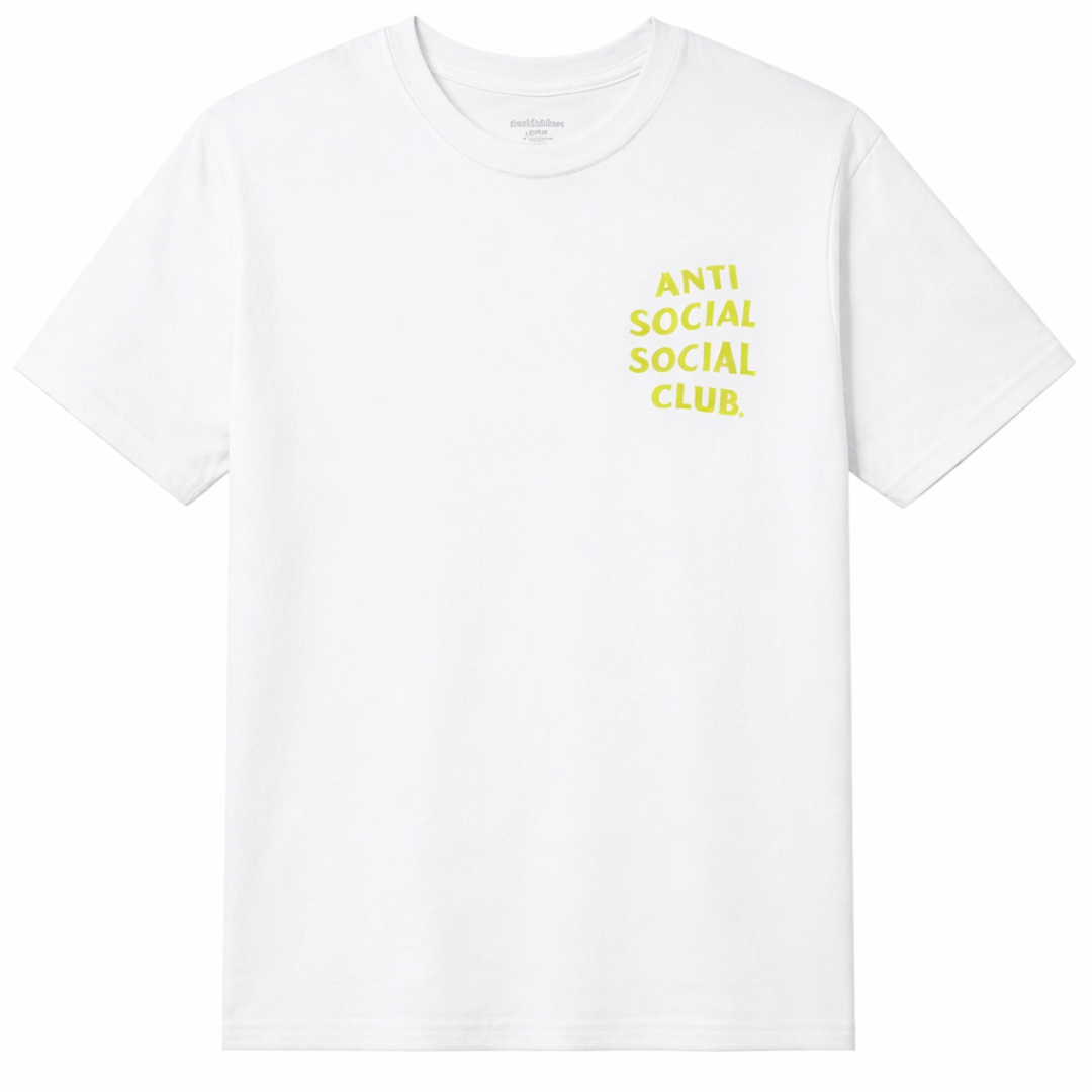 ASSC YELLOW BANDED TEE WHITE