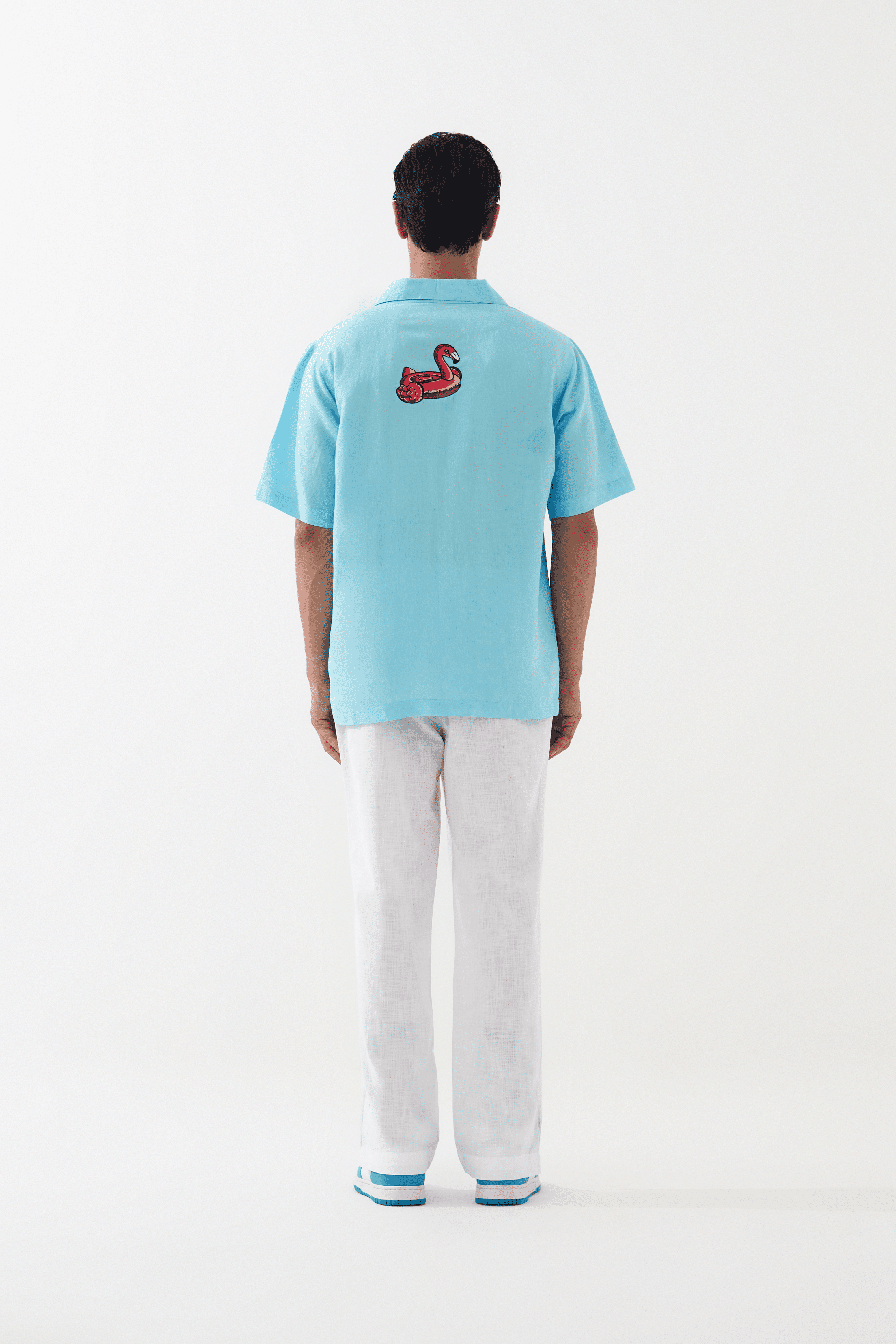 FLAMINGO FLOAT LINEN SHIRT