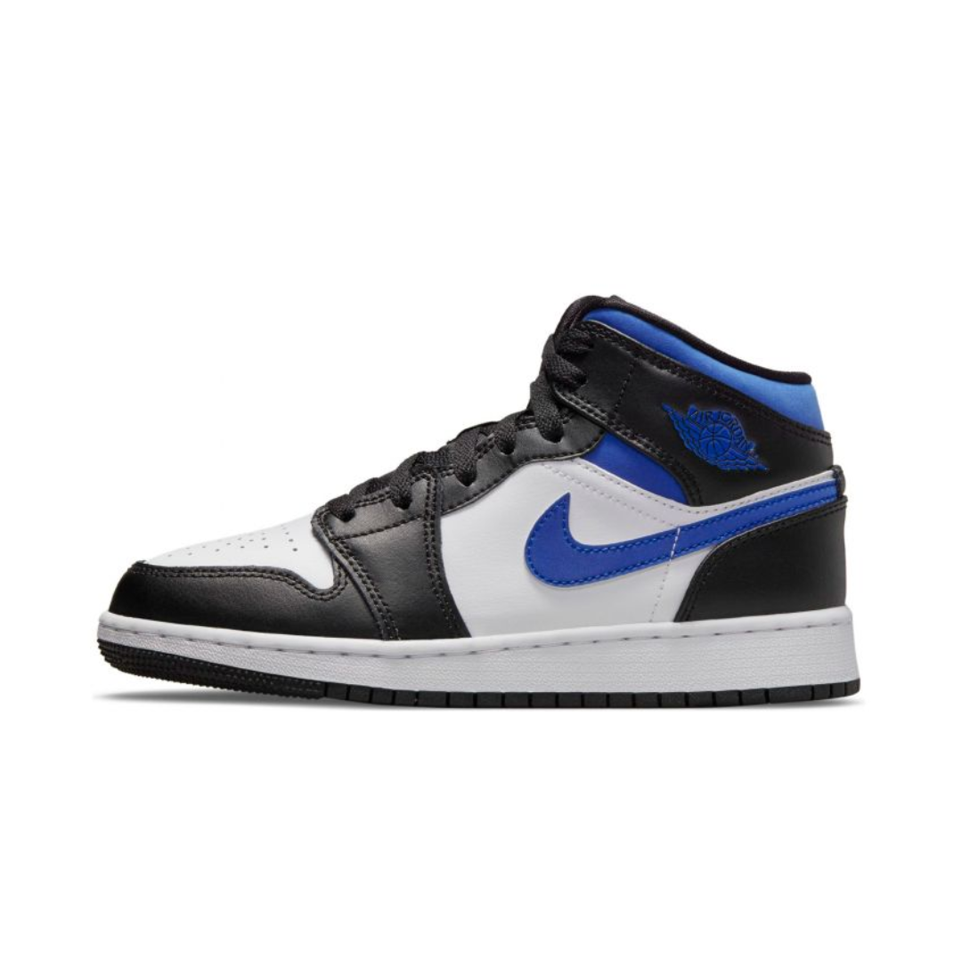 Jordan 1 Mid White Black Racer Blue (GS)