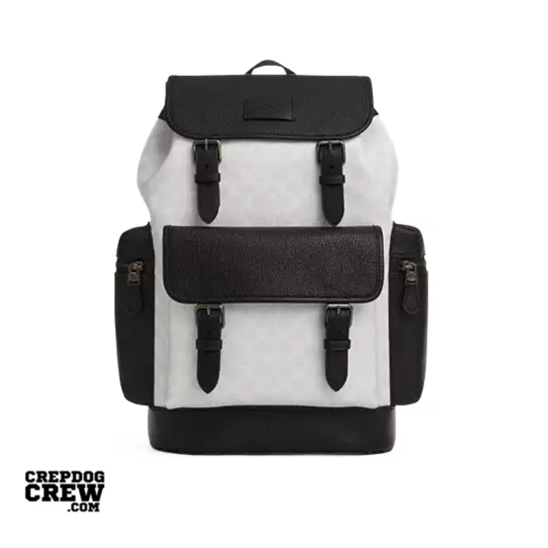 Coach Sprint Backpack In Colorblock Signature Canvas Gunmetal Chalk Black