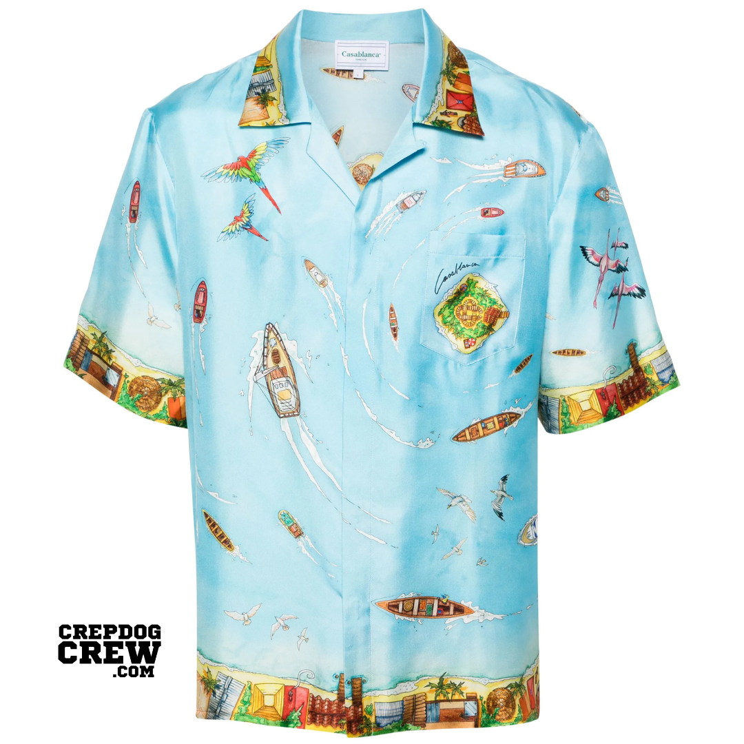 CASABLANCA MAISON SUR PILOTI SHIRT BLUE