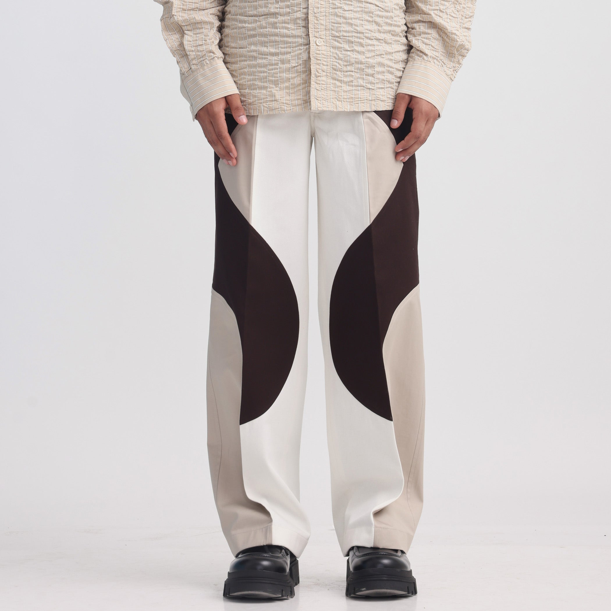 Border Panelled Trousers-BE