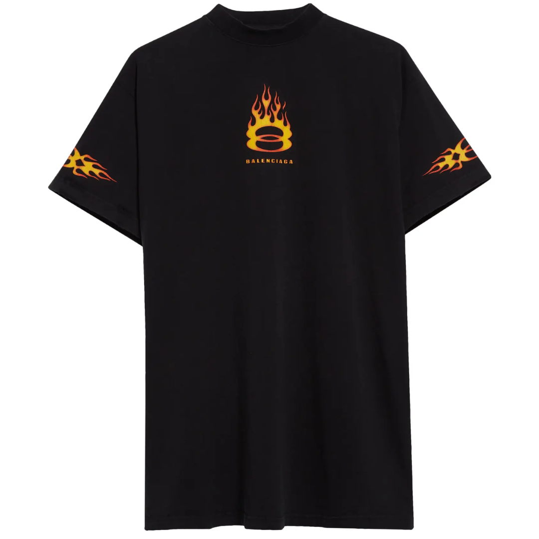 BALENCIAGA BURNING UNITY VINTAGE JERSEY BLACK