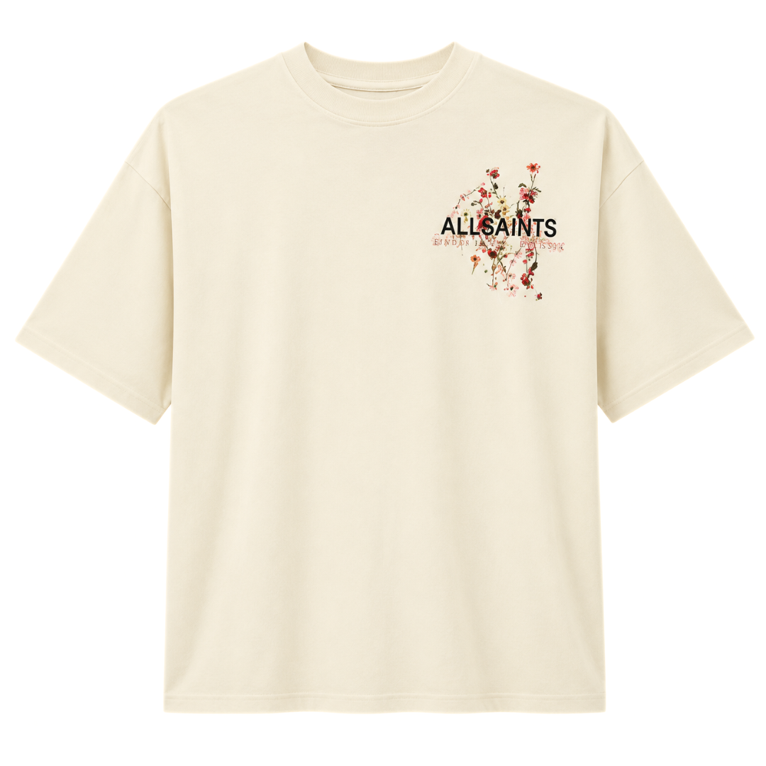ALL SAINTS VALEN SS CREW TEE ASHEN WHITE