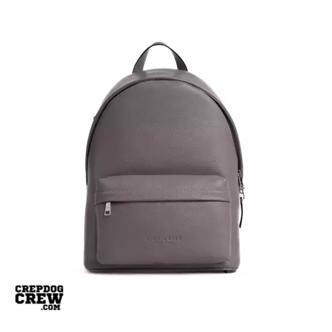 Coach Taylor Backpack pebbled leather Silver Graphite