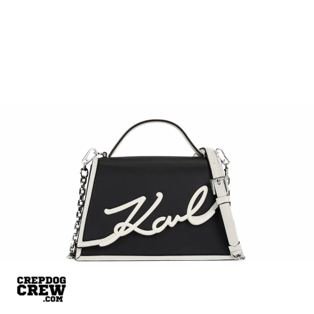 KARL LAGERFELD K/Signature small crossbody bag Black White