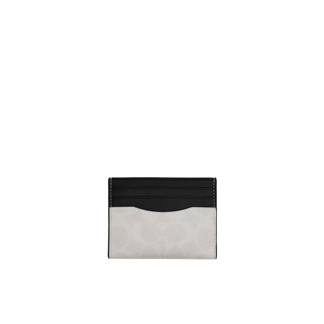 COACH Slim Id Card Case signature canvas Chalk & Black