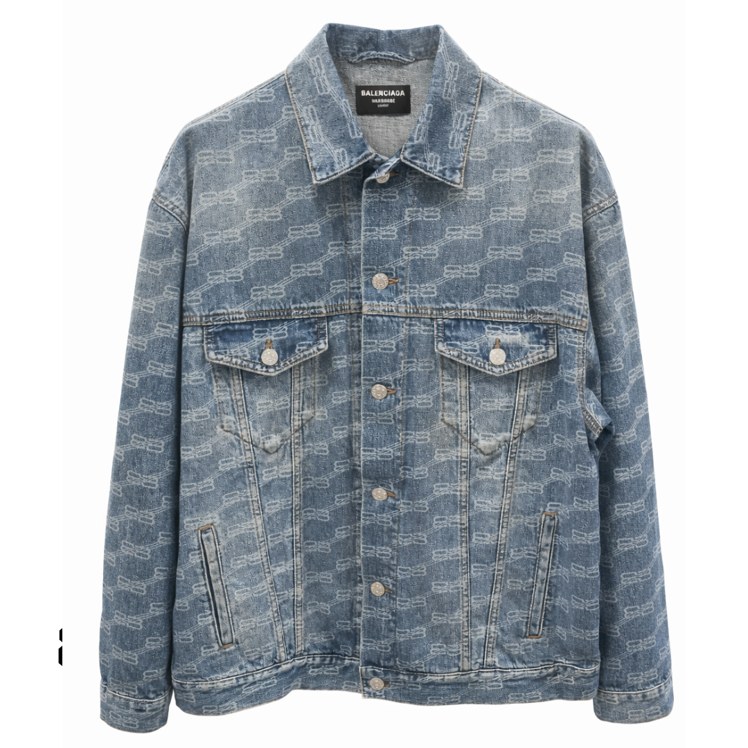 BALENCIAGA INDIGO RING DENIM JACKET BLUE