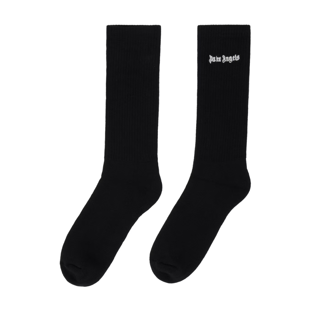 Palm Angels Embroidered Logo Black Socks