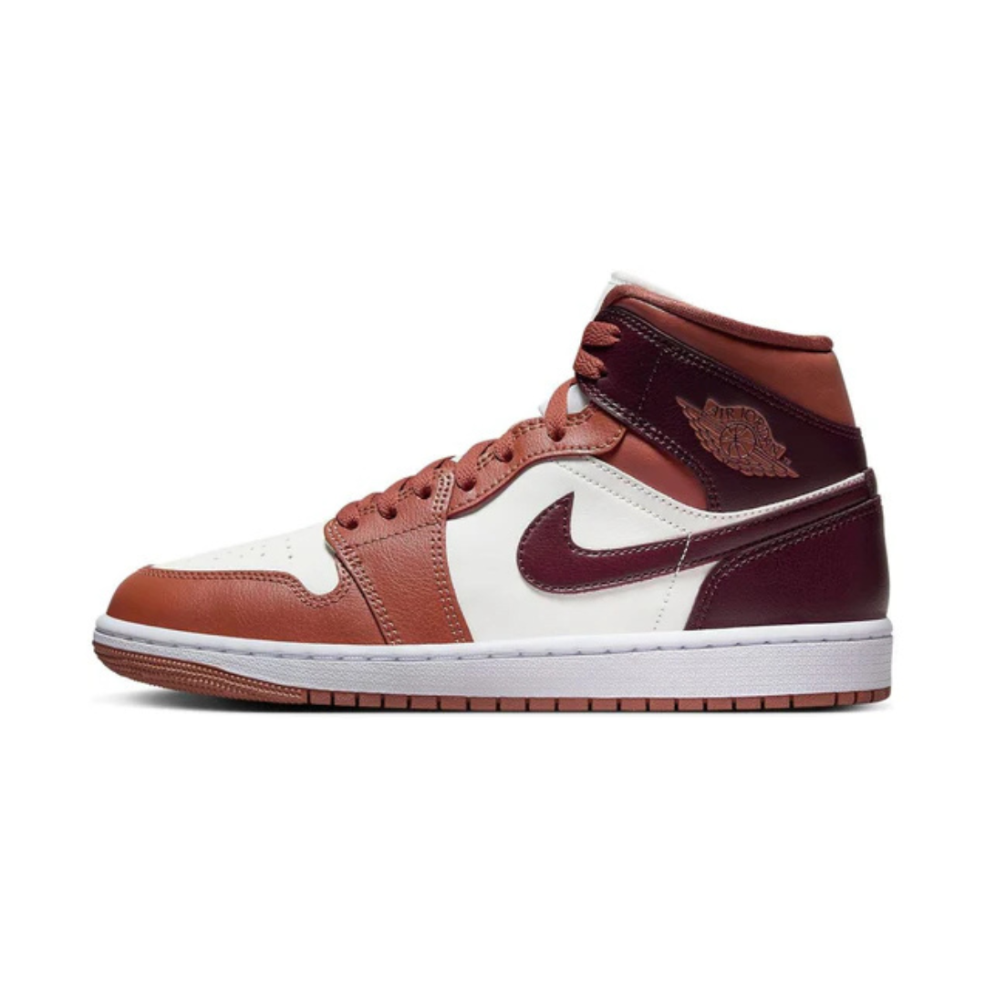 Jordan 1 Mid Dusty Peach Night Maroon (W