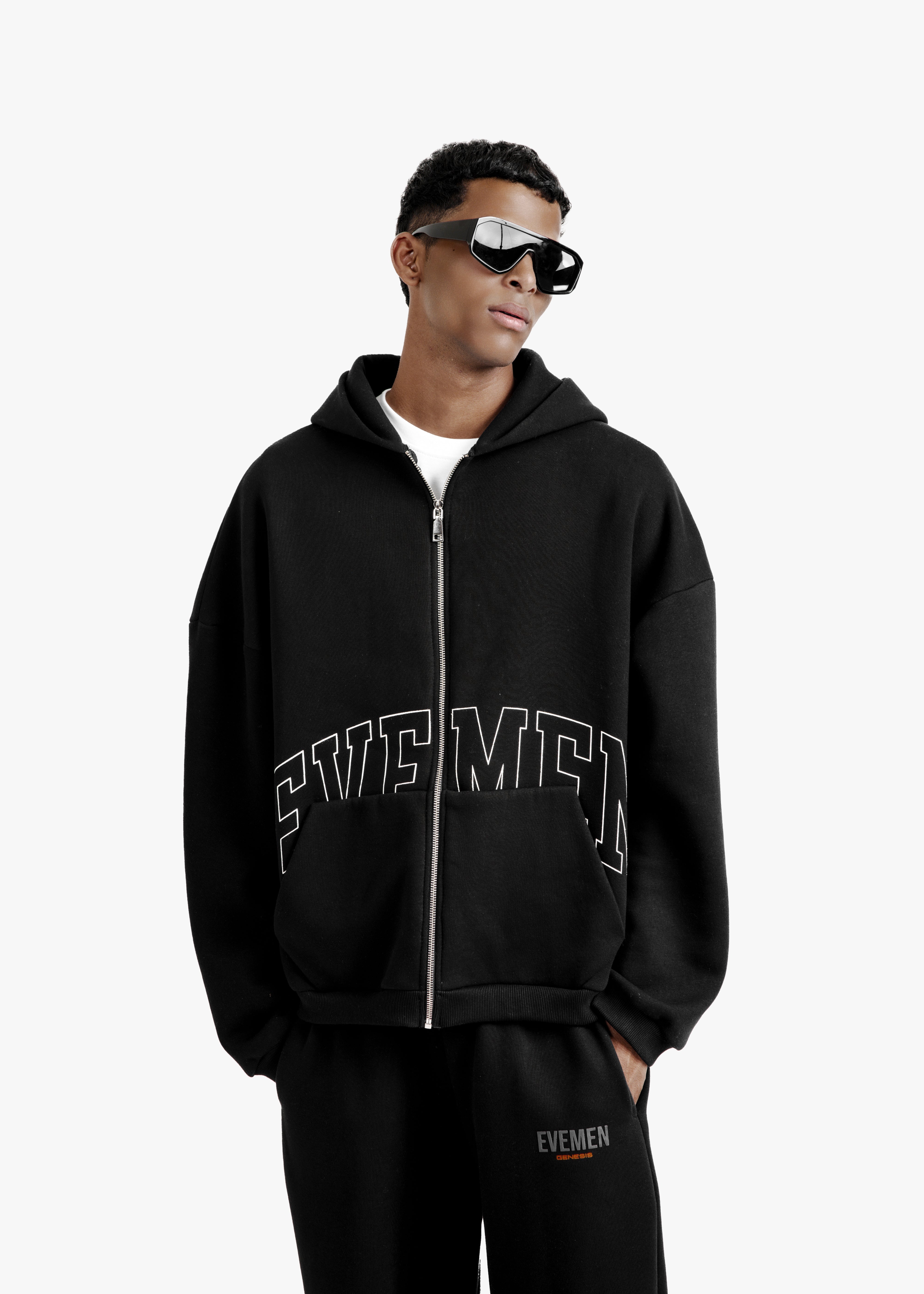 genesis boxy zip through hoodie