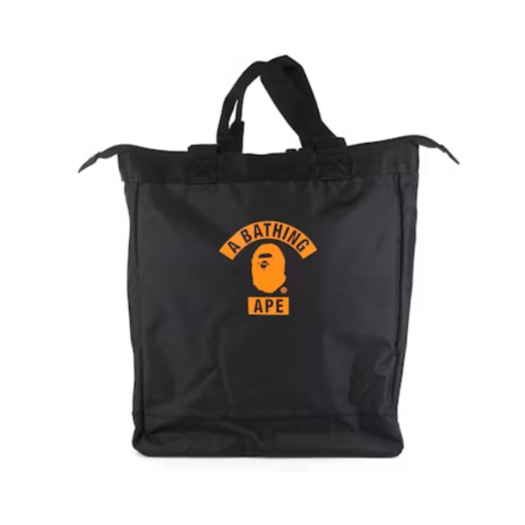 BAPE Summer Bag Block Print Logo Tote Bag Black/Orange