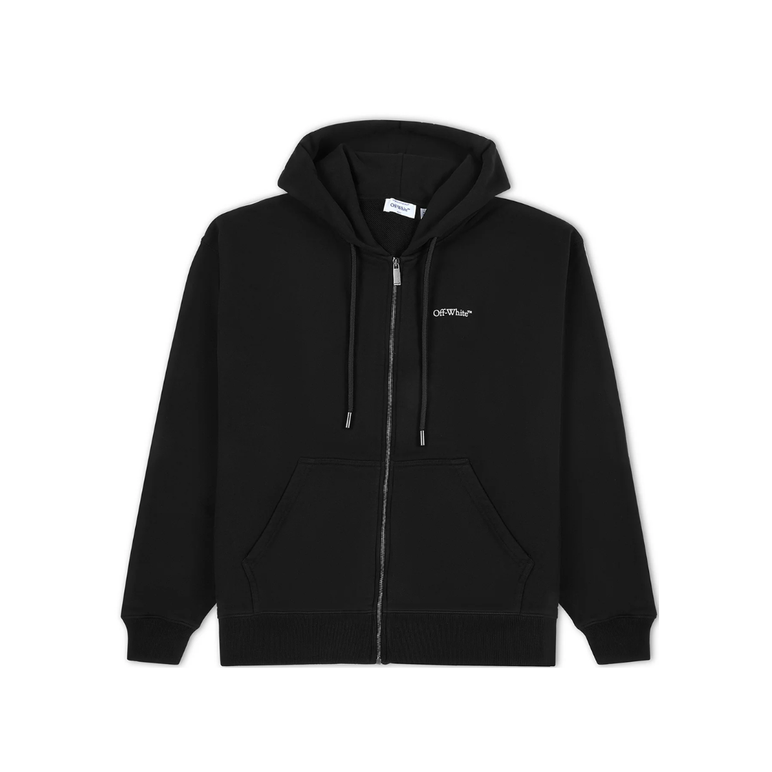 OFF WHITE Half Arrow Skate Zip Hoodie BLACK