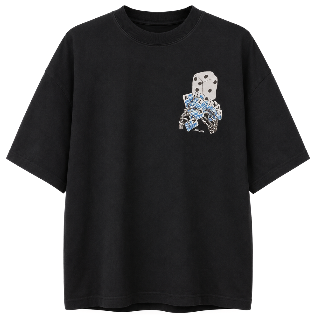 ALL SAINTS DICE TEE BLACK