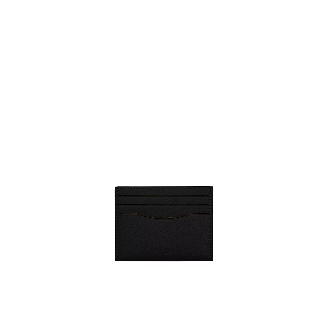 COACH Slim Id Card Case pebbled leather Black